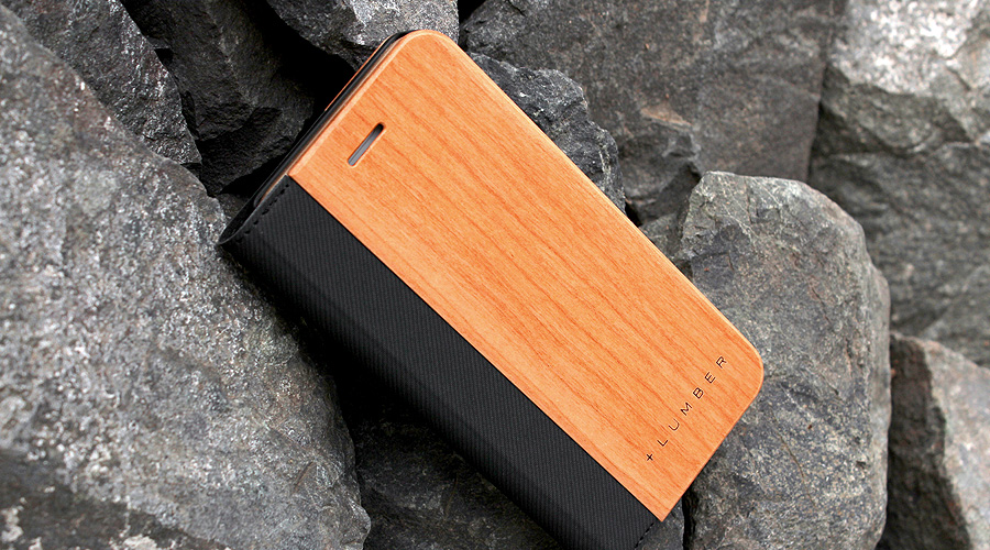iPhone6/6s用 木製手帳型スマートフォンケース　チェリー