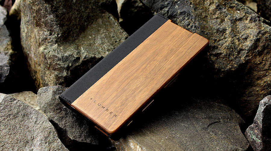 Xperia Z5用 木製手帳型スマートフォンケース　ウォールナット